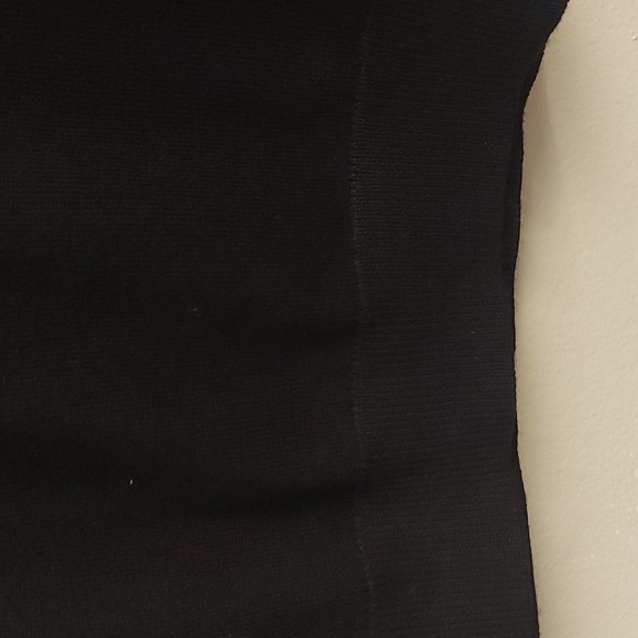 ADRIANNA PAPELL Black Crewneck Swiss Dot Sheer Long Sleeve Pullover Sweater - Picture 4 of 11